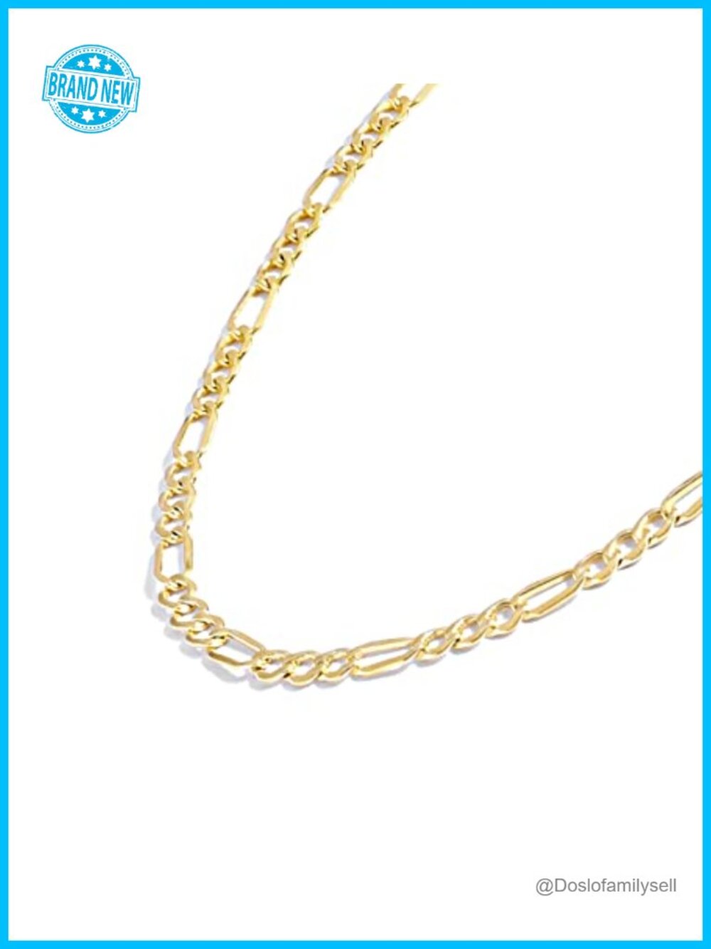 14K Gold Filled Figaro Chain Necklace 2.8mm Solid Yellow